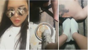 【严厉】强制闻棉袜脚圣水泡面包足喂食-97LZTD-2585