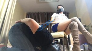 婧児W578C 灰色长靴全语言羞辱踩踏喂食 支配调教脚下奴隶-97LZTD-2926